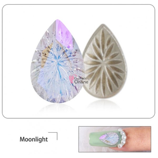 Decoratiuni 3D Metalice 044 Diamant Argintiu cu Reflexii - Set 2 bucati